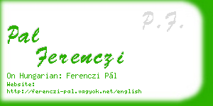 pal ferenczi business card